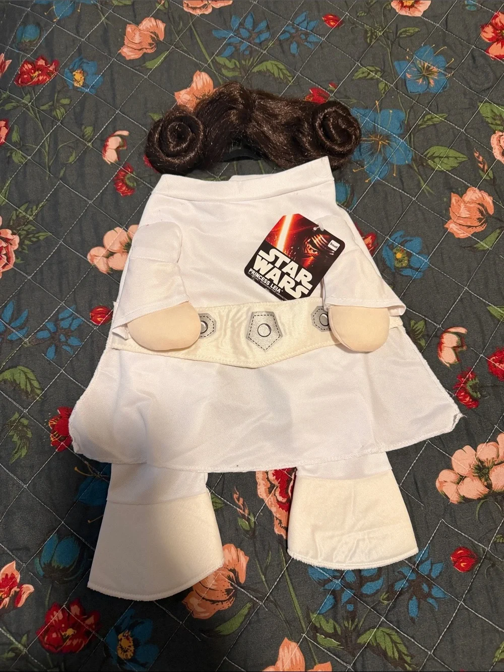 Star Wars White Princess Leia Costume Dress with Hairpiece